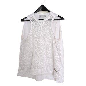 Adidas by Stella McCartney Leopard Print White Tank Top M